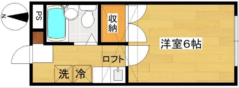 アップルハウス上余田(1K/1階)の間取り写真