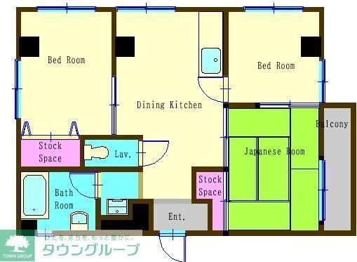 マエザワ第2コーポ(3DK/2階)の間取り写真