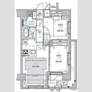 REALIZE千住大橋(2LDK/11階)の間取り写真
