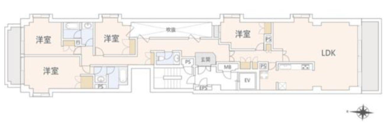 LEREVE 三番町(4LDK/3階)の間取り写真
