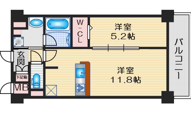 VEGA(1LDK/2階)の間取り写真