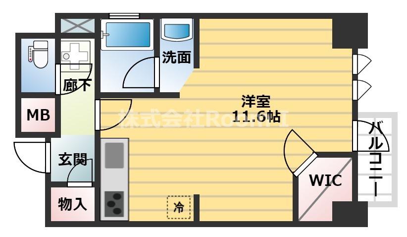 KDX堺筋本町レジデンス(ワンルーム/2階)の間取り写真