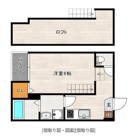 ハーモニーテラス香椎IV(1K/2階)の間取り写真