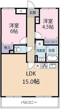 フローラ千葉中央(2LDK/1階)の間取り写真