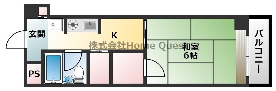 メゾン東大阪(1K/1階)の間取り写真