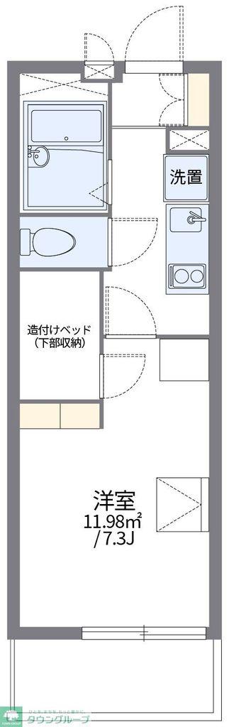 レオパレスソレイユIII(1K/1階)の間取り写真