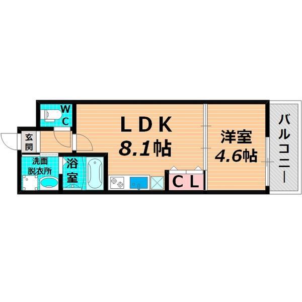 フジパレス城東鴫野イースト(1LDK/3階)の間取り写真