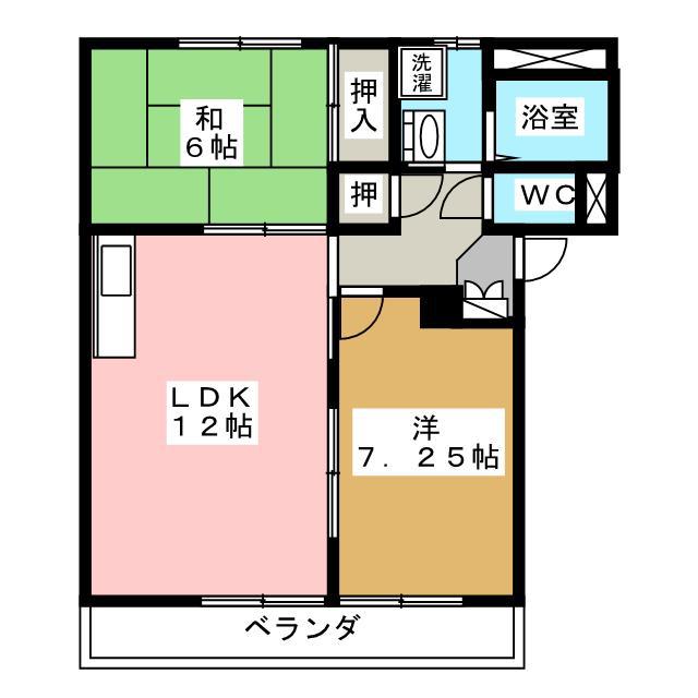 エトワール内川B(2LDK/2階)の間取り写真