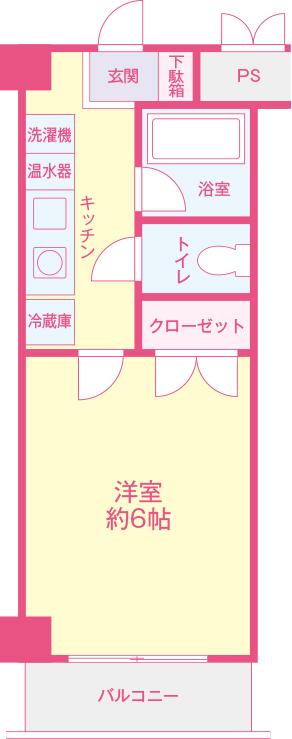 司ハイツ(1K/3階)の間取り写真