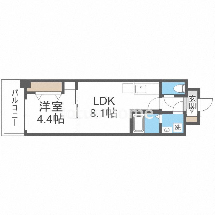 グランパシフィック今里INNOVATION(1LDK/5階)の間取り写真