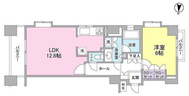 プロスペクト・グラーサ広尾(1LDK/10階)の間取り写真