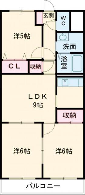 HAPPY EREA BISCKET倶楽部(3LDK/5階)の間取り写真