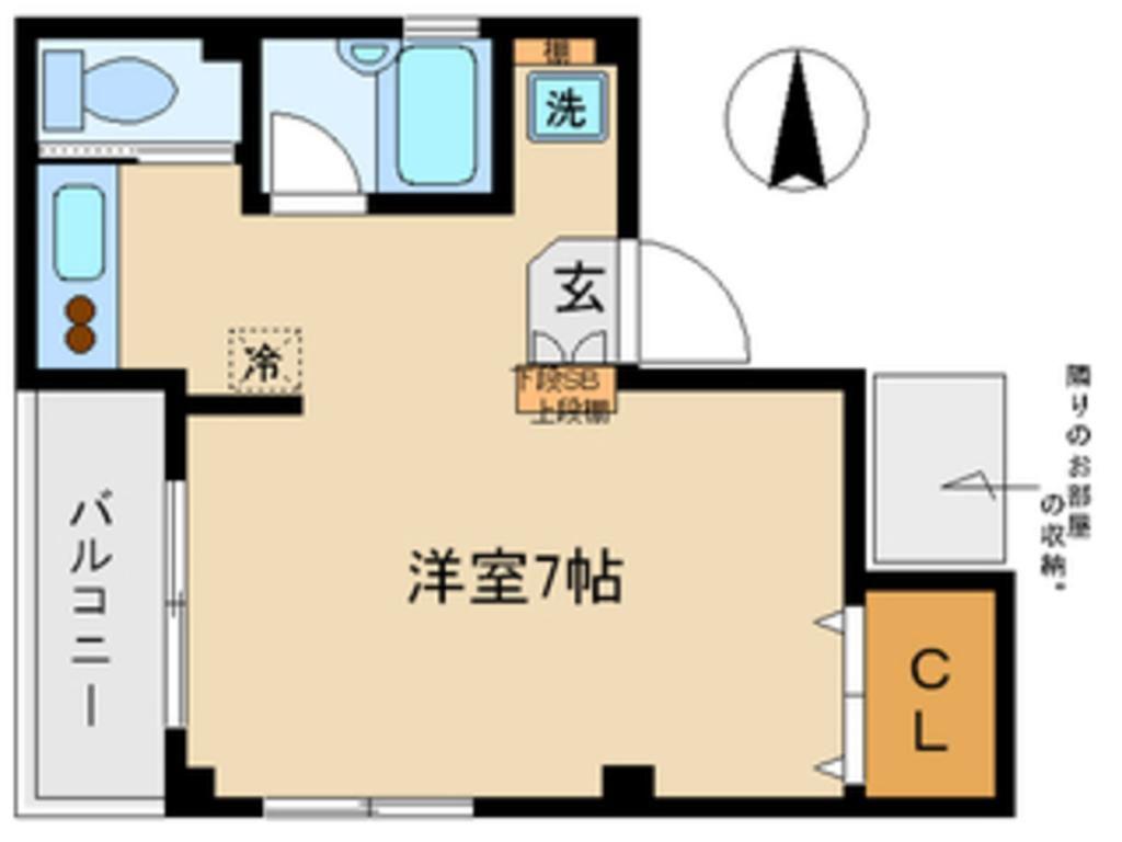 シャインII(1K/3階)の間取り写真