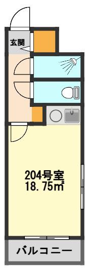 イクス新小岩(ワンルーム/2階)の間取り写真