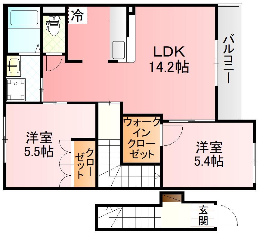 THE APARTMENTS MOTO(1LDK/2階)の間取り写真