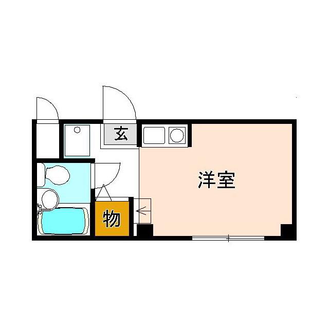 フジハイツ(ワンルーム/1階)の間取り写真