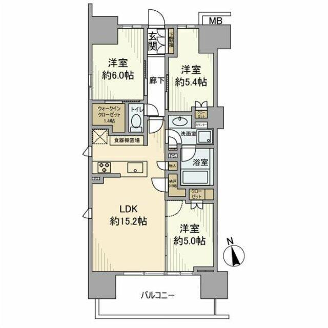 パークホームズ杉並上荻(3LDK/4階)の間取り写真