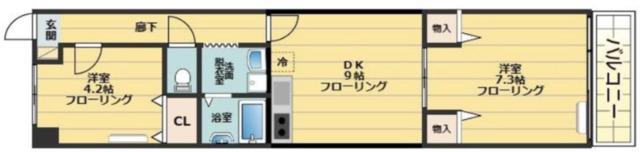 第5小山マンション(2DK/2階)の間取り写真