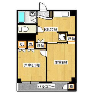 サンビル(2K/4階)の間取り写真