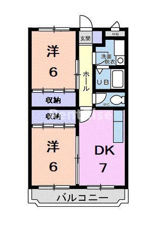 サンライズマンション(2DK/4階)の間取り写真