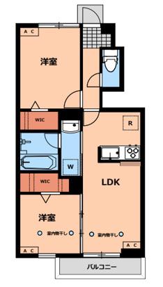 カサフィオーレ(2LDK/1階)の間取り写真