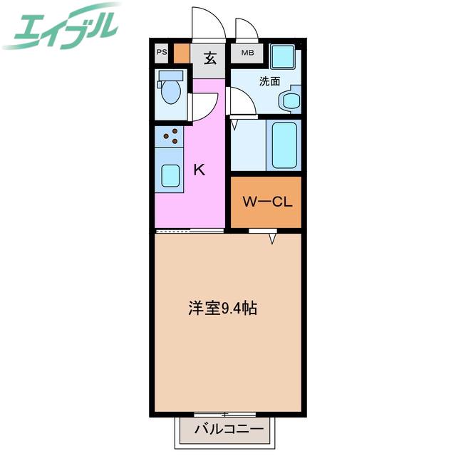 K様サープラスルーチェ(1K/2階)の間取り写真