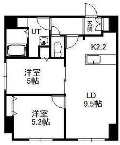 S-FORT東札幌ノルド(2LDK/9階)の間取り写真