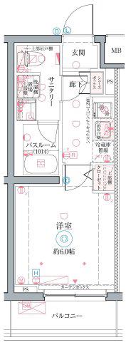 クレヴィスタ井荻(1K/3階)の間取り写真