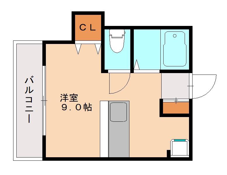 コーポみづほ(ワンルーム/3階)の間取り写真