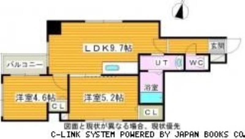 ミピアーチェ環状通(2LDK/4階)の間取り写真