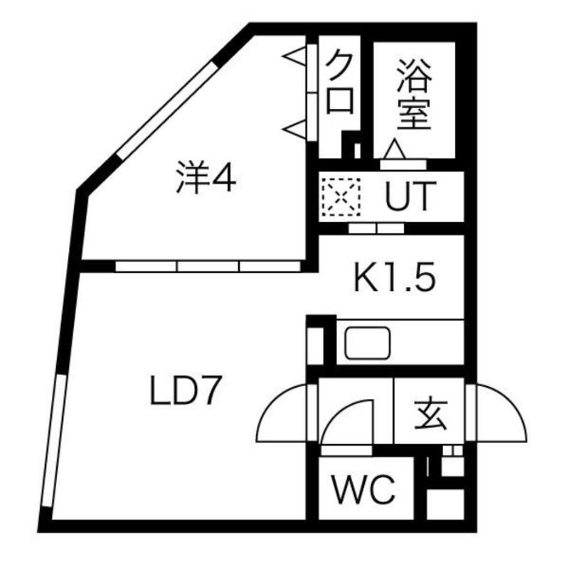 ラフィーネ平岸公園(1LDK/3階)の間取り写真