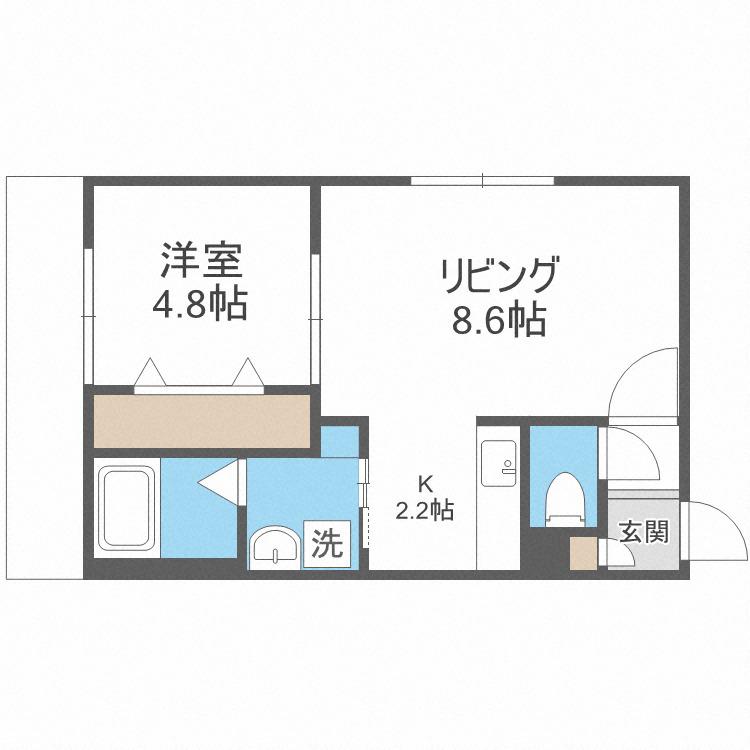 CITY RESIDENCE環状通東(1LDK/4階)の間取り写真