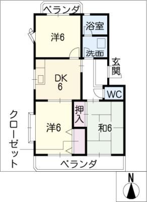 パークハイム緑(3DK/3階)の間取り写真