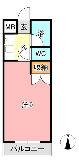 アメニティー21(1K/3階)の間取り写真