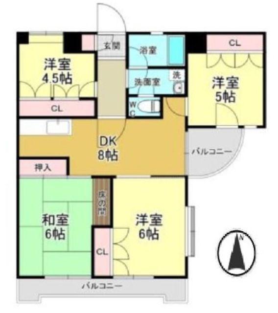 日建シェトワ5(4LDK/5階)の間取り写真