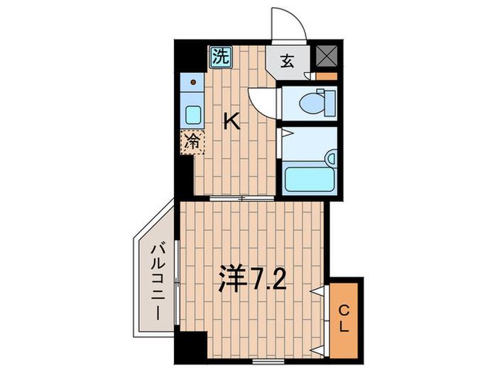 月村マンションNO23(1K/7階)の間取り写真