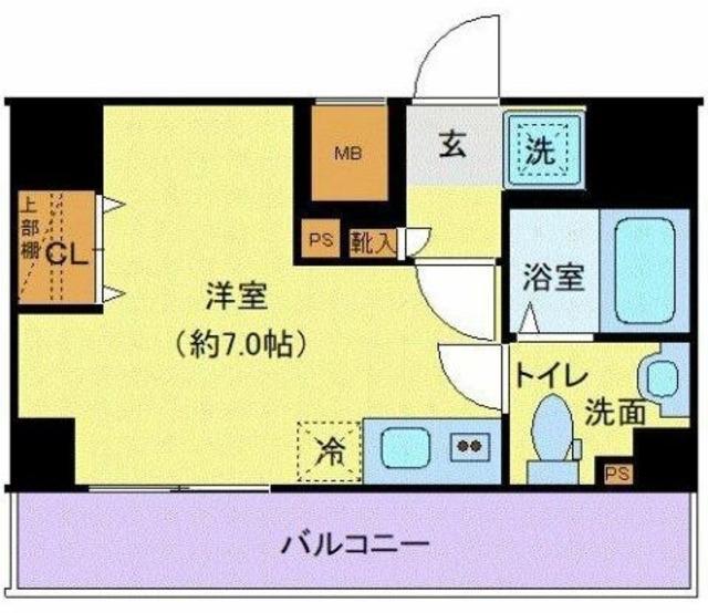 CREVISTA大井町(ワンルーム/6階)の間取り写真