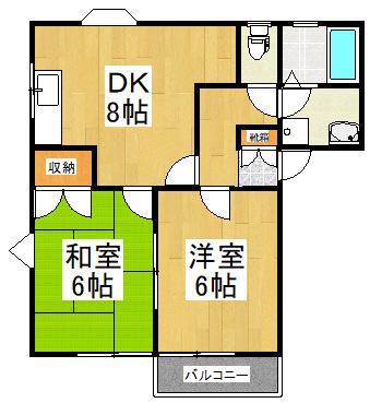 グランビア 麻生(2DK/1階)の間取り写真