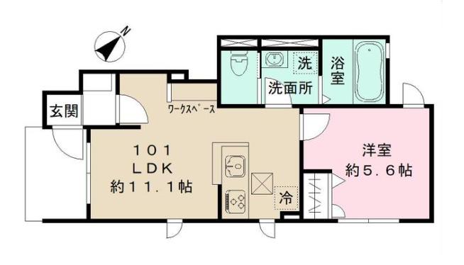 サンタンジェ平和台(1LDK/1階)の間取り写真