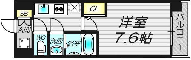 リッツ加島(1K/2階)の間取り写真