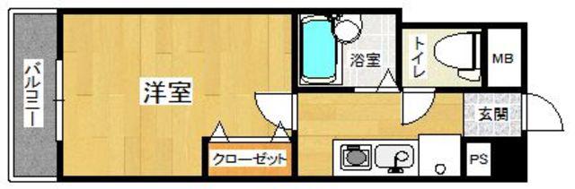 マンション花房(1K/3階)の間取り写真