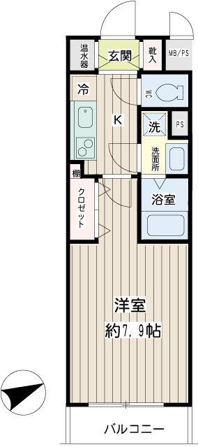 アイボリーコート(1K/3階)の間取り写真