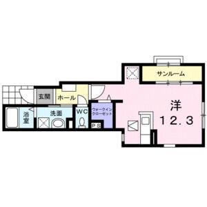 エクレール古結Ⅵ(ワンルーム/1階)の間取り写真