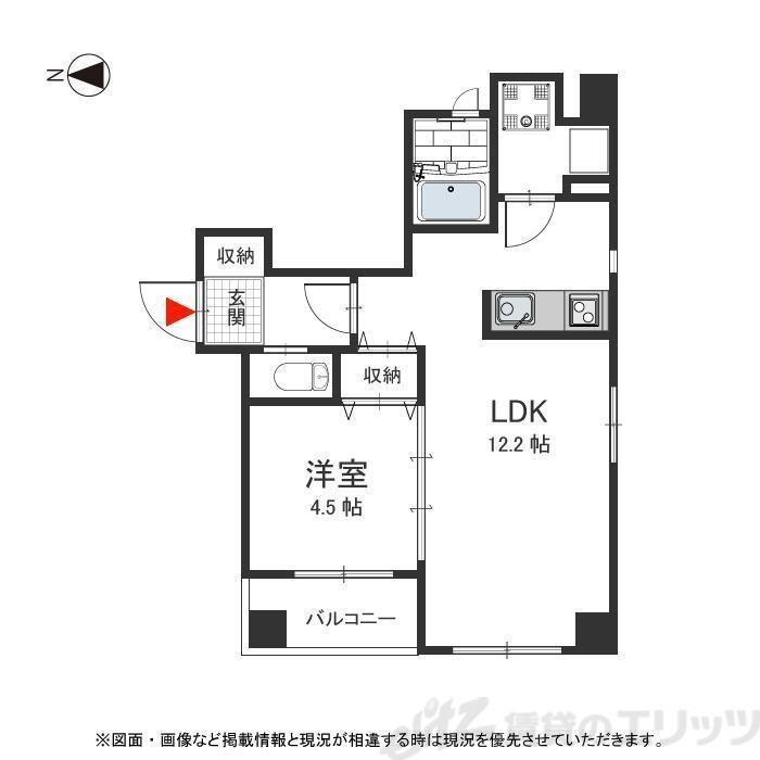 AZ天満(1LDK/4階)の間取り写真
