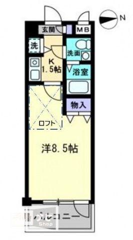 ペスカデリア大楠(1K/6階)の間取り写真