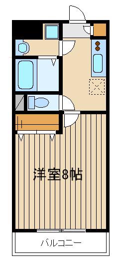 東武東上線 成増駅 徒歩13分 4階建 築14年(1K/4階)の間取り写真