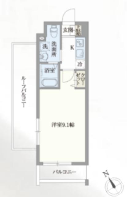 GRANPASEO門前仲町(1K/5階)の間取り写真
