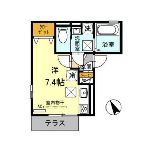 アルコ ウメキタ III(ワンルーム/1階)の間取り写真