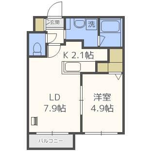 クオーレ(1LDK/1階)の間取り写真