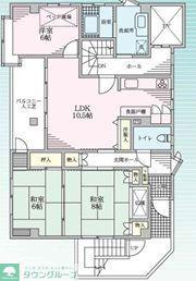 リバーストーン(1LDK/4階)の間取り写真